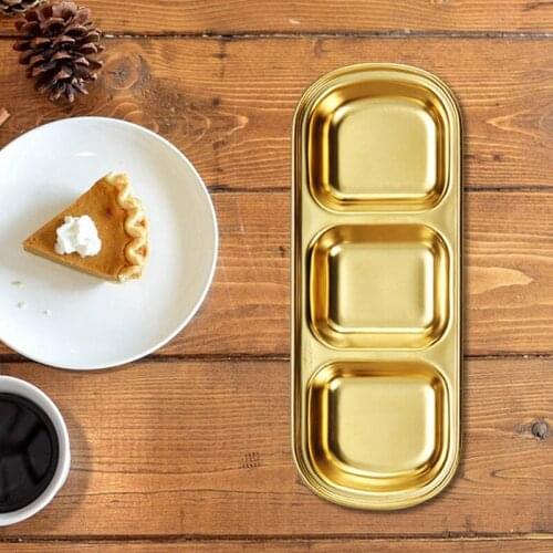 Sauce Dish Stainless Steel Soy Tomato Sauce Salt Vinegar Sugar Spices Flavor Condiment Dip Bowls Korean BBQ Home Kitchen Plates