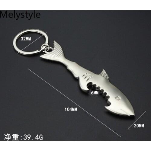 2019 fish-corkscrew key chain shark-bottle-opener keychain zinc alloy multifunction jewelry gift key cover factory promotion
