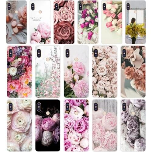172SD 1807T Drawn Peony Delicate Flower Soft Silicone Tpu Cover phone Case for xiaomi redmi 5A 5Plus note 5 5A Pro mi 6