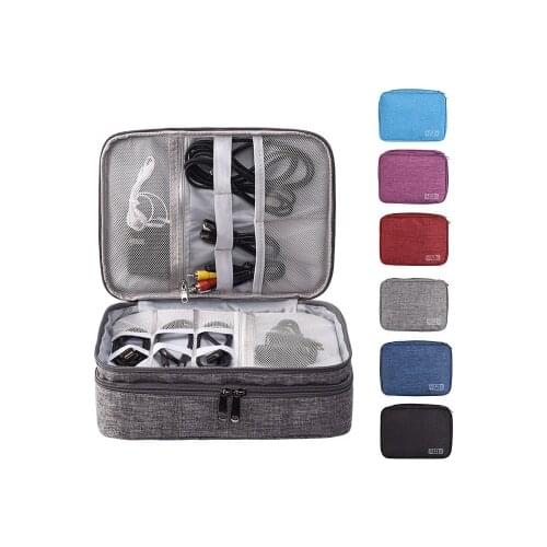 Travel Digital Storage Bag Portable Electronic Accessories Cable Organizer Bag Power Charger Pouch Zipper Box Case USB Cable Bag