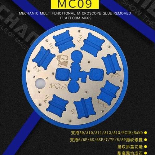 Microscope Glue Remove Base 6-8P Fingerprint Repair Fixture Mechanic MC09 PCIE NAND Chips A13 A12 A11 A10 Slot Holder for iPhon