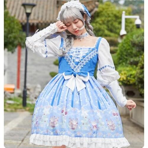 College Elegant Sweet Dress Kawaii OP Vintage Dress Cos Lolita Long Sleeve Cute Mori Girl Tea Party Loli Dress Party Vestidos