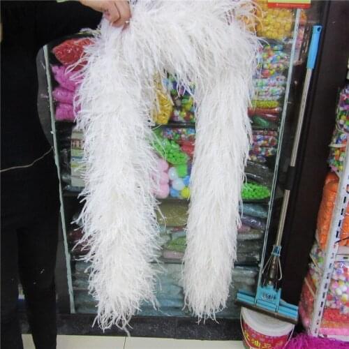 Beautiful 10 Layer White Ostrich Feather Boa Party Home Plumas De Faisan Christmas Celebration Accessories Plume