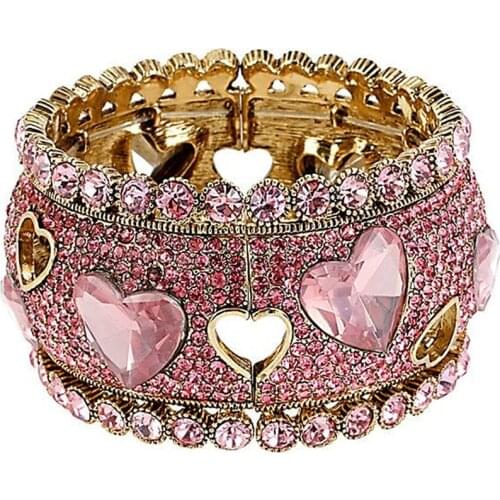 Creative Geometry Heart Shape Pink Color Zircon Rings for Women Vintage Mirco Pave Crystal Wedding Party Rings Jewelry Gifts