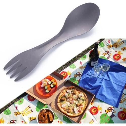100% Pure Titanium Spork Spoon Fork Combo Cutlery Utensil Picnic Gadget For Camping Travel Outdoor Accessorie