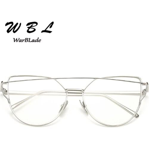 WarBLade 2018 Fashion Cat Eye Frame Women Gold Eyewear Frame Men Eyeglasses Optical Frame Glasses Female