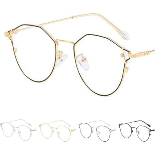 Fashion Anti-Blue Glasses Women Optical Eyewear Polygon Simplicity Eyeglasses Irregular Anti-UV Spectacles