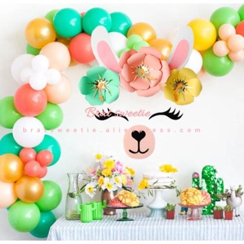 LLama Party set Artificial Flowers Kids Happy Birthday Alpaca Party Backdrops DIY Fake Paper Flower Party Supplies