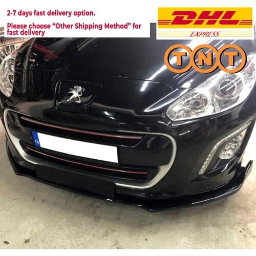 For Peugeot 308 - Peugeot 208 Accessories Car Front Bumper Lip 3 pcs Black Diffuser Body Kit Spoiler