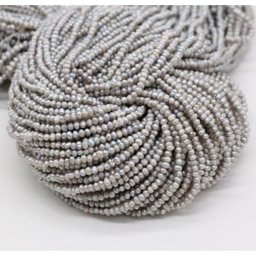 Natural Freshwater Pearl Beads Irregural Round Loose Beads for Making Women DIY Jewelry Necklace Accessories Size 2.5-3mm