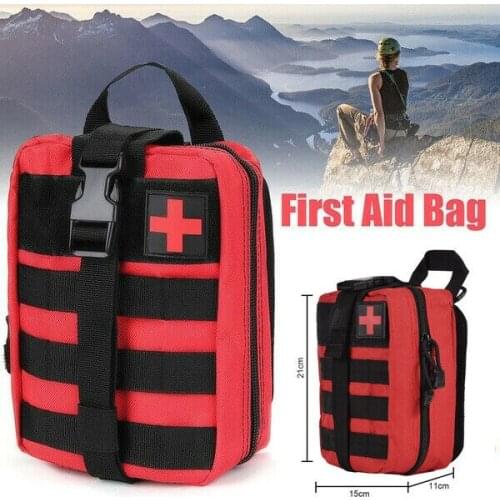 NoEnName-Null Outdoor Travel Hiking Military Tactical First Aid Molle Medical Kit Pouch Emergency Survival Gear Bag Portable