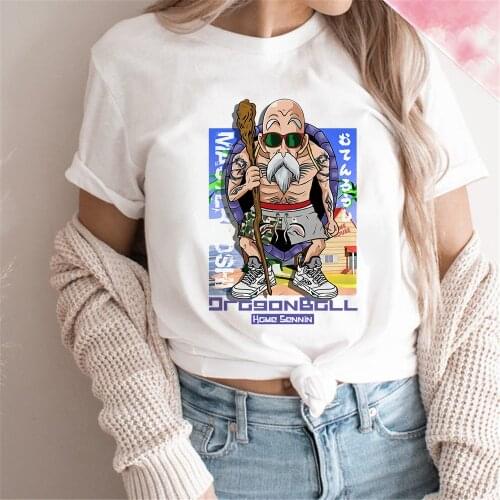 New Cartoon Dragon Ball Japanese Anime Women Tshirt Kawaii Kame Sennin Print O-Neck Casual Short Sleeve Female Clothes Dropship