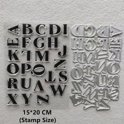 2021 New Uppercase Letter Clear Stamps and Metal Cutting Dies DIY Scrapbooking Embossing Album Seal Template Punch Stencils