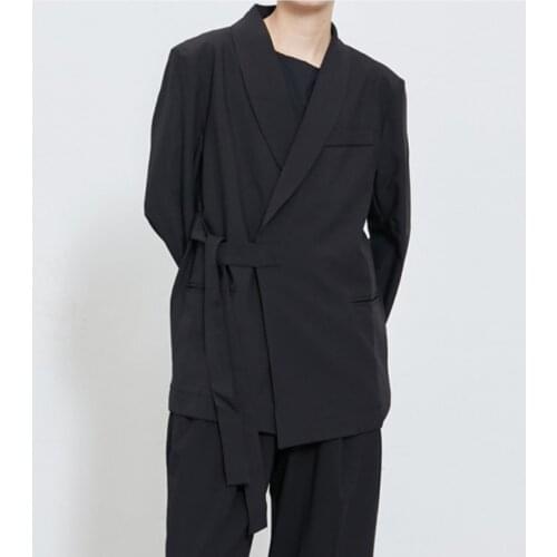 S-6XL 2020 New Men womens Clothing Hair Stylist two ways wear Bound lace up Blazer Suit Coat Plus Size Costumes