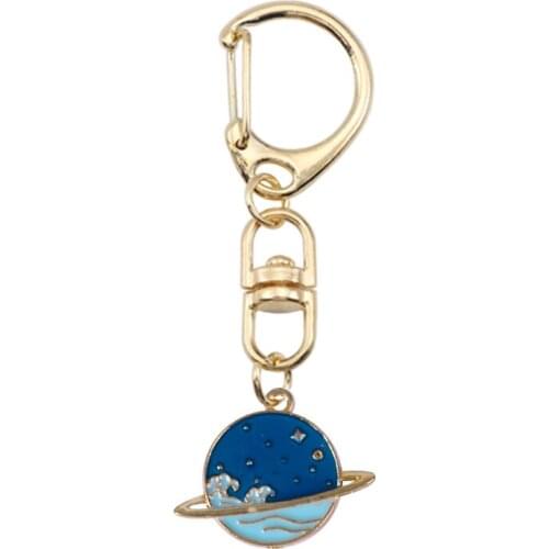 New DIY Planet Key Ring Mens Metal Keychain Ladies Car Backpack Llavero Pendant Accessories Party Fashion Jewelry Gifts