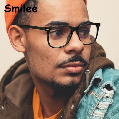 Men Blue Light Blocking Glasses Simple Fashion Square Transparent Glasses Women Male Gaming Computer Glasses Stylish Spectacle