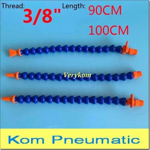 Wholesale 10pcs/lot 3/8" bsp 90CM 100CM Plastic Cooling Tube Water Oil Coolant Pipe Flexible With Switch Round Or Flat Nozzle