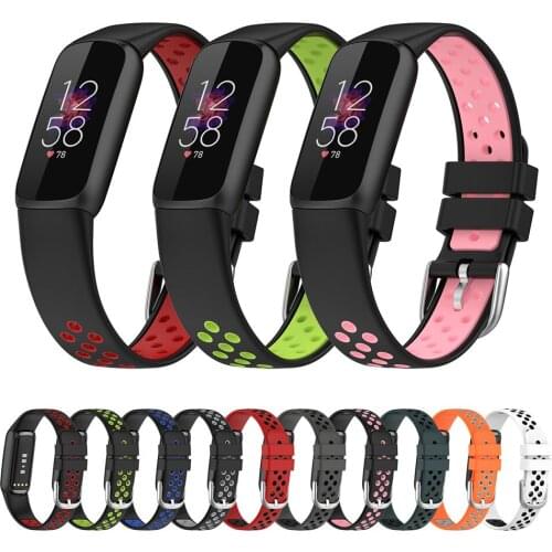 Dual-color Watch Strap Band Replacement Wrist Band Bracelet for Fitbit Luxe/Fitbit Luxe Special Edition Smart Watch Accessories