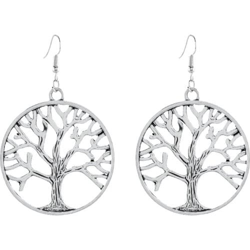 Life Tree Tide Fan Personality Exaggerated Ms. Earrings Wholesale Sales Ethnic Earrings Retro 2017 New Fashion Earrings