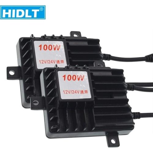 HIDLT 2PCS High Power 24V 100W HID Slim Replacement Ballast For Truck Headlight Bulb H1 H7 H11 HB3 HB4 AC HID Conversion Kit