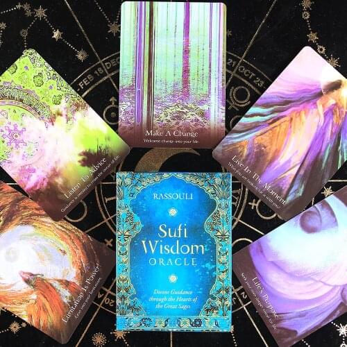 Sufi Wisdom Oracle Card Deck Divine Guidance Through the Hearts of the Great Sages Cards Tarot Card Game Board Game Toy Rassouli