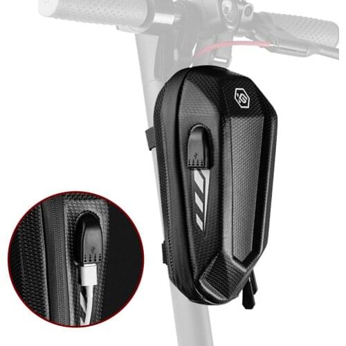 Electric Scooter Handlebar Bag Waterproof Hard Shell Front Hanging Bag Built-in USB Slot Large Capacity Scooter Pack For Cycling
