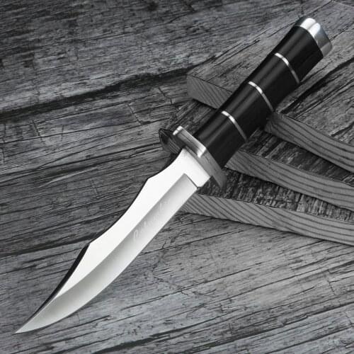 High Hardness Outdoor Knives Camping Field Hunting Fixed Blade Knife Stainless Steel Retired Defense Straight Knife with Sheath