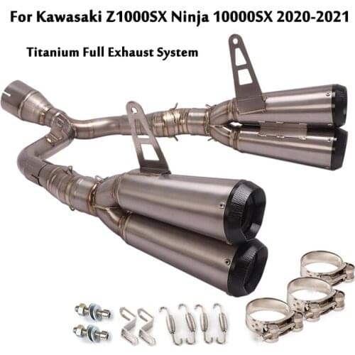 For Kawasaki Z1000SX Ninja 1000SX 2020-2021 Exhaust System Mid Link Pipe Connect Tube Muffler Baffles Slip On Titanium Alloy