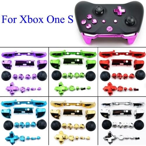 YuXi Plating RB LB Bumper RT LT Trigger Buttons Mod Kit For Microsoft Xbox One S Slim Controller Analog Stick Dpad