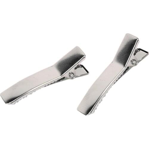 Lot Of 50 Pcs Blank Double Prong Metal Teeth Alligator Barrette Hair Clips 35mm