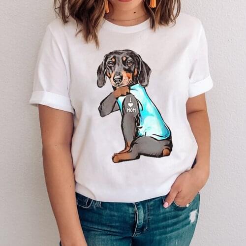 Women Graphic Dog Paw Cartoon Kawaii Spring Autumn Animal 90s Clothes Lady Tees Print Tops Clothing Female Tshirt T-Shirt