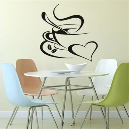 1pcs Home kitchen Restaurant Cafe Tea Wall Sticker Coffee Cup Sticker Home Decoration 22*22CM