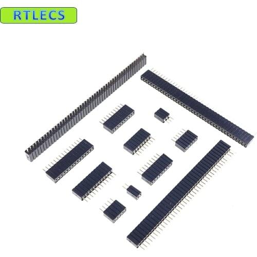 100 pcs 0.050" 1.27 mm Receptacle Socket Female PCB Header 2 3 4 5 6 7 8 10 12 15 20 40 50 Pin Through Holes Board Single Row