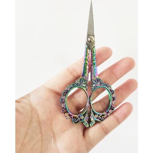 11.5cm/L Laser Colorful Scissors Cutter Stainless-Steel 7styles Classical Makeup/Knit/Crochet/Craft Cutting Tool Scissors TR35-7
