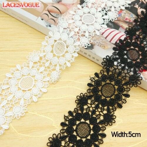 19yards(5y) 5cm Embroidery lace fabric Garment needlework sewing Patchwork DIY Handmade accessories Dress edge decoration 396