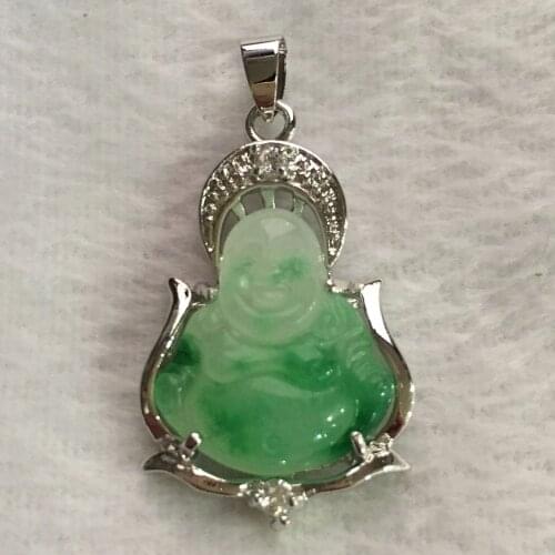 2 styles New design high quality silver plated/18KGP and green jades lucky pendant