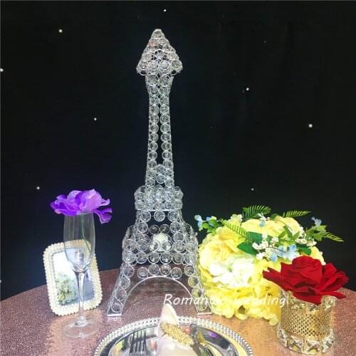 4pcs/lot On Sale Effiel Tower Candle Holder Crystal Metal Gold/Silver Candelabras Now for Wedding party event home decorat