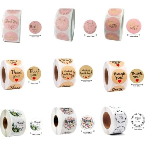 500pcs/roll Thank You Sealing Label Sticker Gift Box Packaging Sealing Stickers Kitchen Baking Accessories Cake Decorations Tool