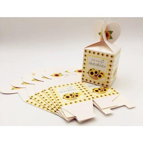 6PCS/set DIY "You Are My Sunshine" Sunflowers Candy Boxes Birthday Event Party Decoration Supplies