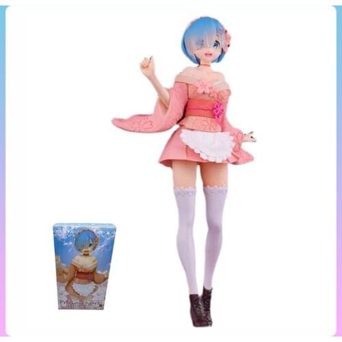 Anime Re Life in a different world from zero Anime Figures Rem Cherry blossoms PVC Model Toys Kawaii Re Zero Action Figure
