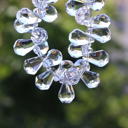 20Pcs Fashion Transparent Color Droplet Bead Glass Craft Jewelry Charm Flat Botton Crystal Faceted Beads Cheap Wholesale Price