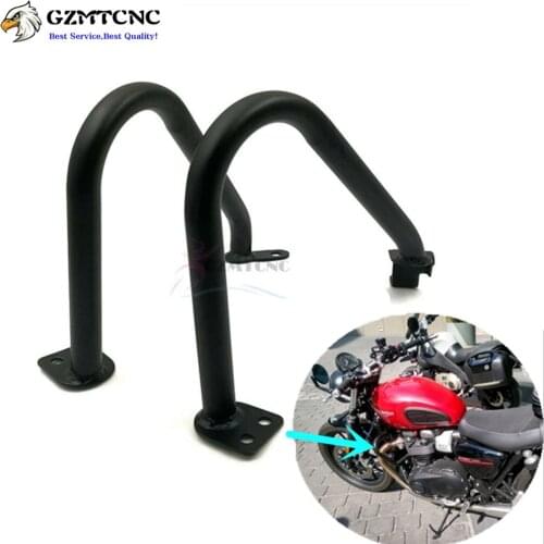 Black / Chrome Engine Guard Bumper Crash Bar Buffer Frame Side Protector For Triumph Bonneville T100/SE T100 2001-2016