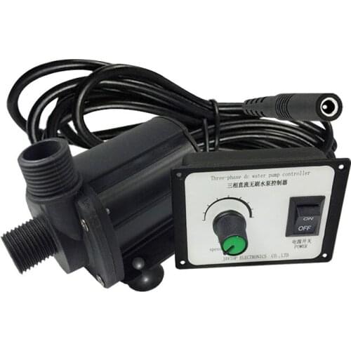 Long Lifetime Hot Water Circulation Pump Water Pump 12V/24V Brushless 3 Phase 3000L/H Max Adjustable + AC Adapter