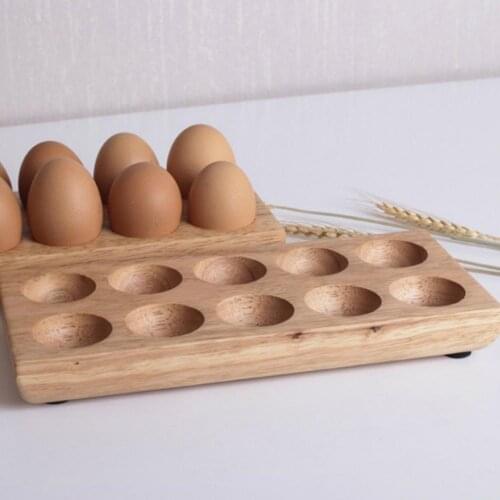 Wooden Egg Holder Multifunction Convenient DIY 10 Grids Double Row Eggs Storage Plate for Home