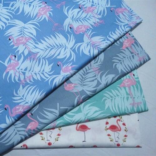 4 colors of Flamingo Series Baby Cotton Quilting Fabric by half meter for DIY Sewing Bed Sheet Dress making cotton fabric