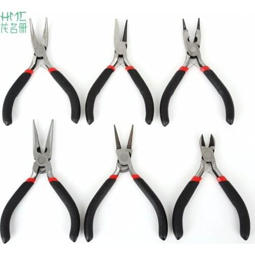 Length11/12/13cm 1pcs Mini Black Stainless Steel Bent Crimping Pliers For Beading Jewelry Making Pliers Hand Tool DIY
