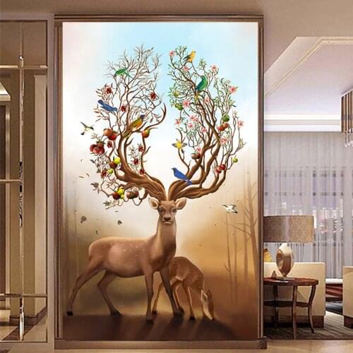 DMC,cross stitch,kits,chinese,patterns,deer Pattern printed on the embroidered cloth,counted,embroidery,needlework,sets,Decor