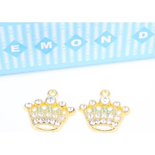 Hot sell 20 Pcs DIY Rhinestone King Crown Charm 15*18MM bead