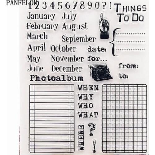 PANFELOU calendar Transparent Clear Silicone Stamp/Seal for DIY scrapbooking/photo album Halloween clear stamp sheets