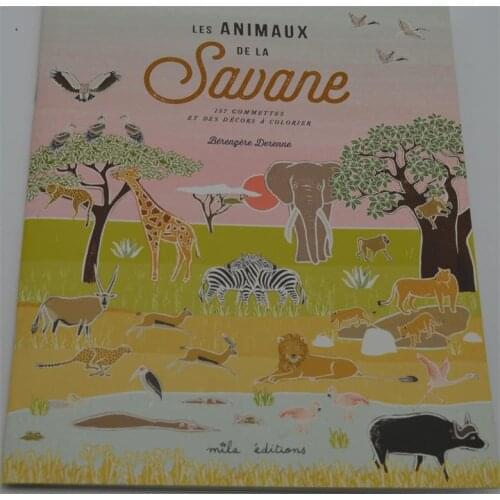 Parent child kids baby Animal picture Perceptual Thinking Sticker book ANIMAUX French learning book Age 3 and up